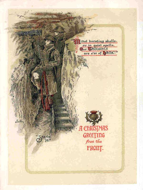 World War I Christmas Card sent home from the front line
